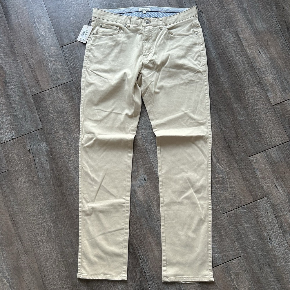Peter Millar Pants Men's 34 x 33 Crown Collection Khaki White New With Tags
